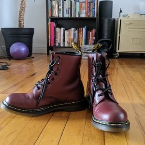 Doc Martens Women's 1460 Maroon Red Leather
